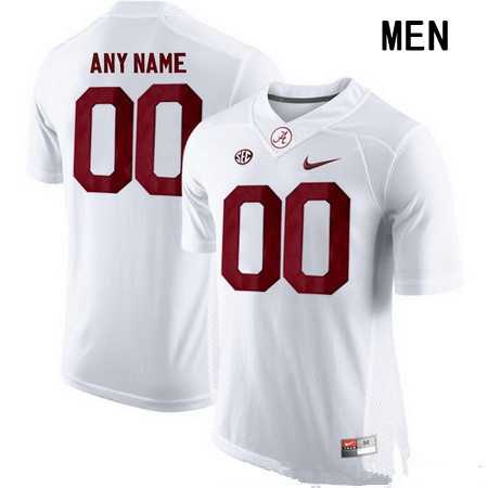 Men's Alabama Crimson Tide Customized College Football Nike Limited Jersey - White